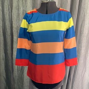 J Crew striped 3/4 sleeve shirt